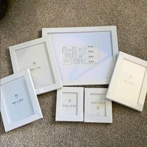 6 white picture frames -sealed never opened